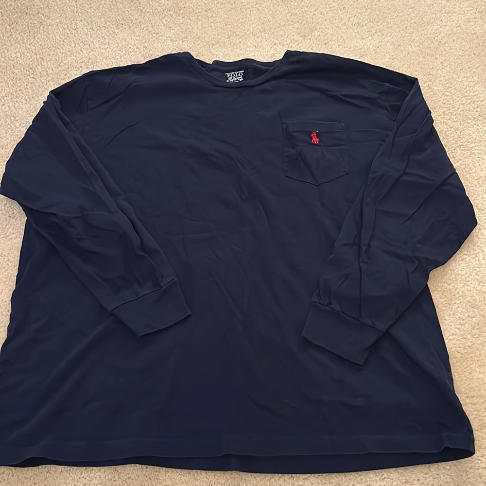 Men’s long sleeve navy polo